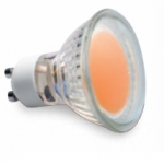 LED lemputė COB, šiltai baltas, GU10, 3 W, 220-240V, stiklu (švietimo kampas 120°, 280 Lm)