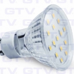 LED lemputė, 15 LED SMD 2835, neutralus baltas,GU10, 4000K, 4W, 330 Lm, 230V,  kampas 120*