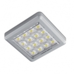 LED šviestuvas ESTELLA kvadratinis, 12V DC, 1.2W, 16 SMD3528, šaltai baltas