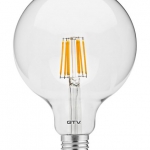 LED lemputė, FILAMENT,  G125, 3000K, E27, 8W, AC220-240V/ 50-60Hz, RA>80, 360*, 810lm, 70mA